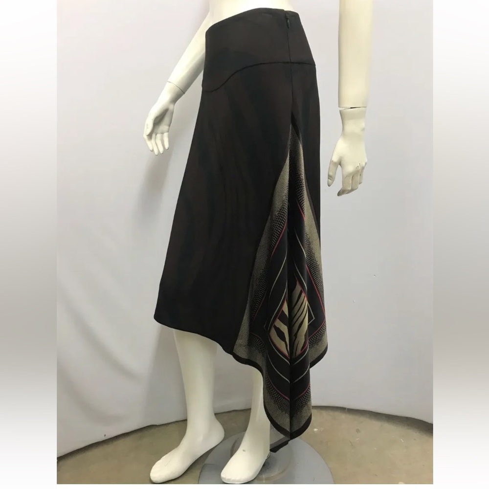 Roberto Cavalli Skirt Animal Print‎ Attached Scarf Like Piece Size 40 Small